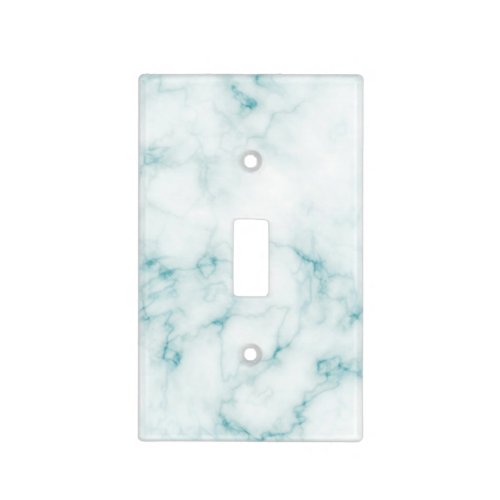 Teal and White Marble Light Switch Cover