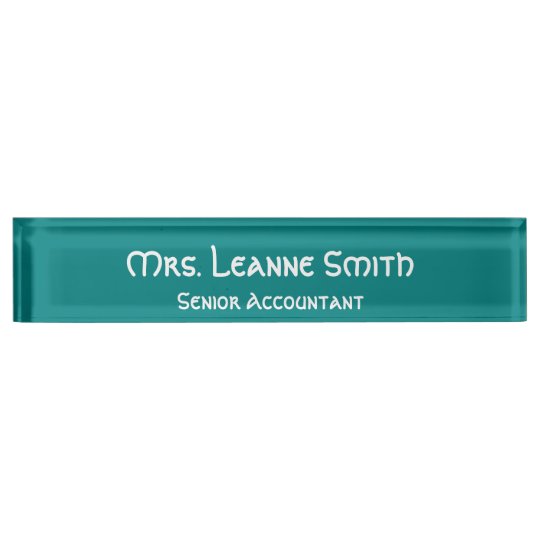 Teal and White Name Plate | Zazzle.com