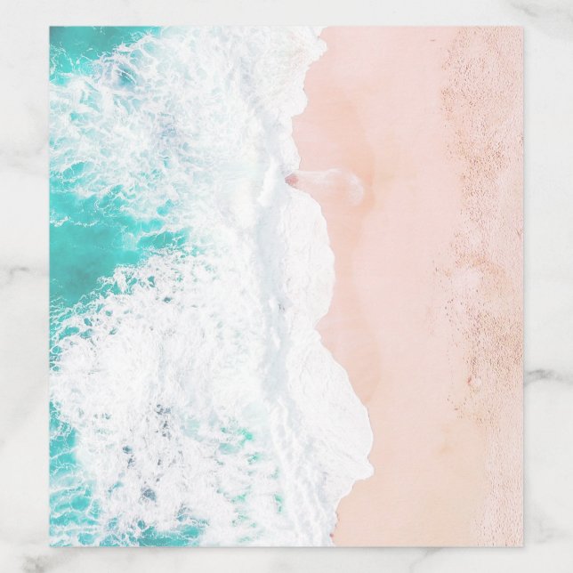 Teal and White Ocean Beach Envelope Liner (Design)