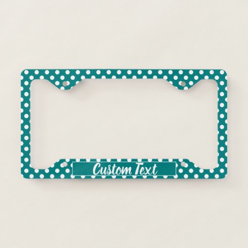 Teal and White Polka Dot Create Your Own License Plate Frame