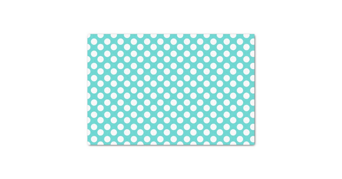 Teal and White Polka Dot Tissue Paper Zazzle