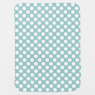 Teal and White Polka Dots Receiving Blanket