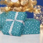 Teal and White Stars Holiday Wrapping Paper<br><div class="desc">This festive holiday wrapping paper features a teal and white hand drawn starry pattern. It's perfect for Christmas or Hanukkah gifts.</div>