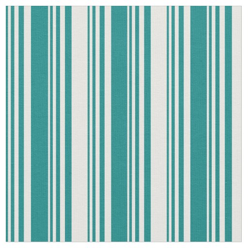 Teal and White Striped/Lined Pattern Fabric