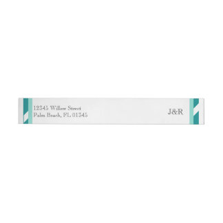 Teal and White Wedding Wrap Around Label