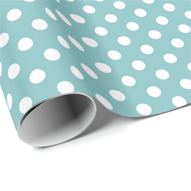 Teal and  White Wrapping Paper (Roll Corner)