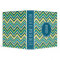 Teal and Yellow Colorful Chevron Pattern Monogram