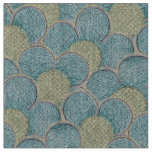 Teal and Yellow Large Format Flowers Fabric