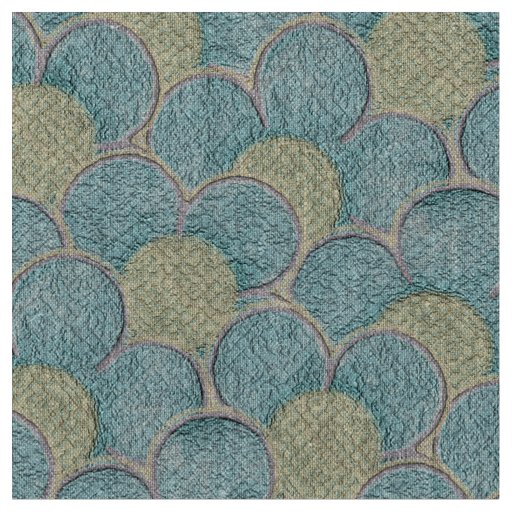 Teal and Yellow Large Format Flowers Fabric
