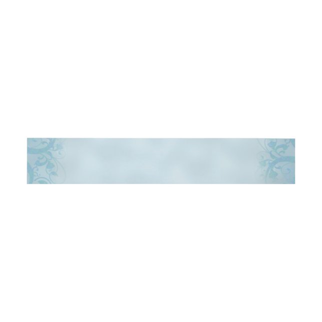 Teal Antique Blue Floral Pattern Belly Band (Flat)