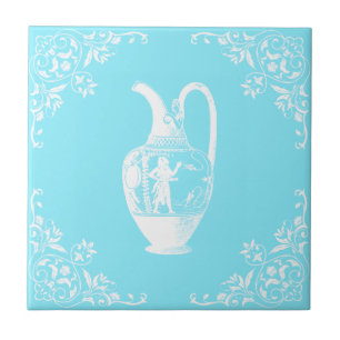 Teal Antique Jar Ceramic Tile