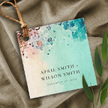 TEAL AQUA BLUE BEACH SAND ROCK WATERCOLOR WEDDING FAVOR TAGS<br><div class="desc">If you need any further customisation please feel free to message me on yellowfebstudio@gmail.com</div>