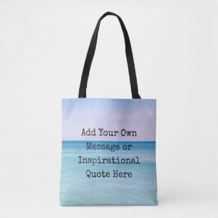 Teal Aqua Blue Calming Quote Ocean Beach Waves Tot Tote Bag