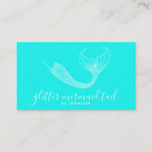 Teal Aqua Blue Green Tail Mermaid Business Card