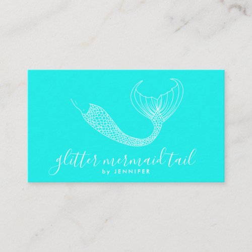 Teal Aqua Blue Green Tail Mermaid Business Card