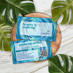 Teal Aqua Blue Jade Green Abstract Art Pattern Business Card