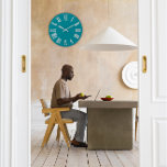 Teal Aqua Blue Silver Gray Roman Number Large Clock<br><div class="desc">Unique minimal and decorative 
Corresponds to actual fashion trend in home decor.
You can change the shape and color of the hand.
florenceK design</div>