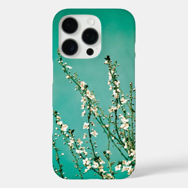 Teal Aqua Fine Art Floral Botanical iPhone Case (Back)