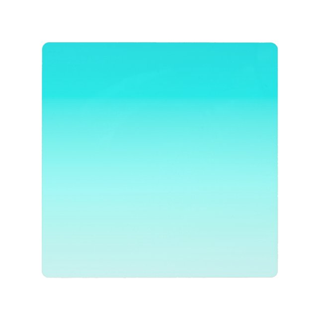 Teal aqua gradient metal print (Front)
