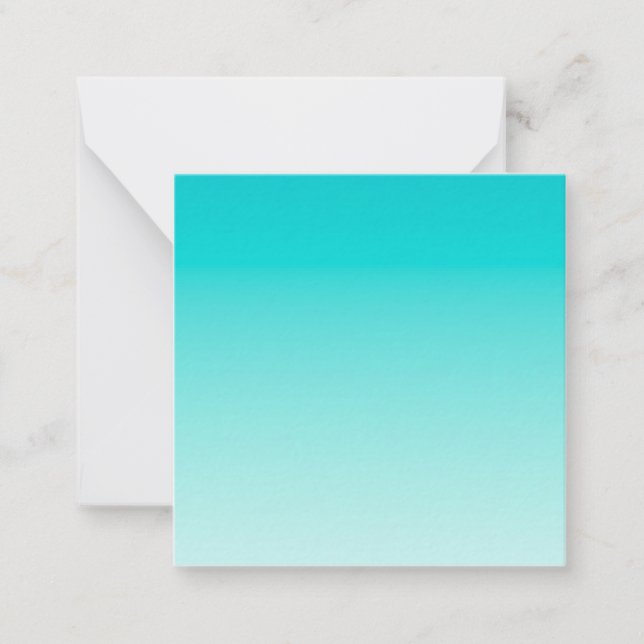 Teal aqua gradient note card (Front)