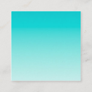 Teal aqua gradient square business card