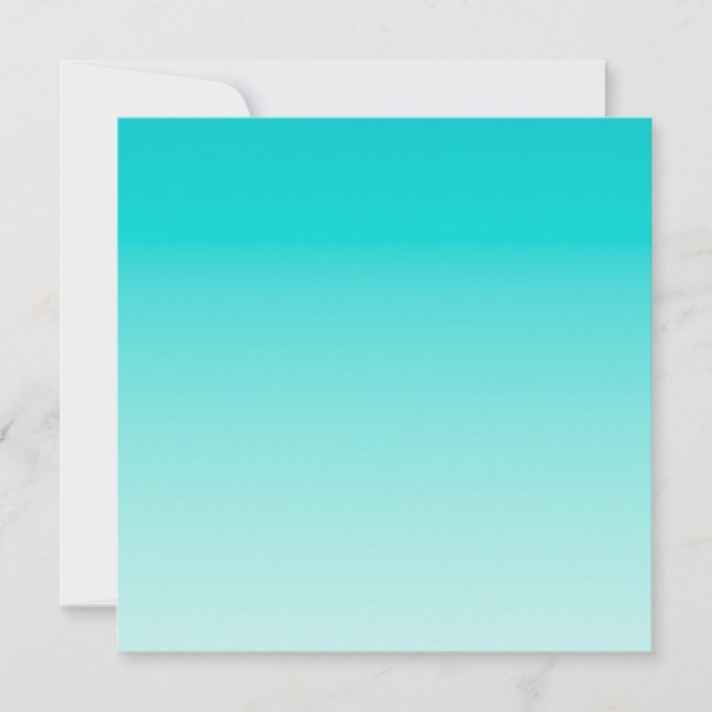 Teal aqua gradient thank you card (Front)