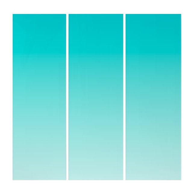 Teal aqua gradient triptych (Front)