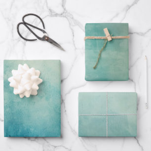 Teal Aqua Green Texture Wrapping Paper Sheets