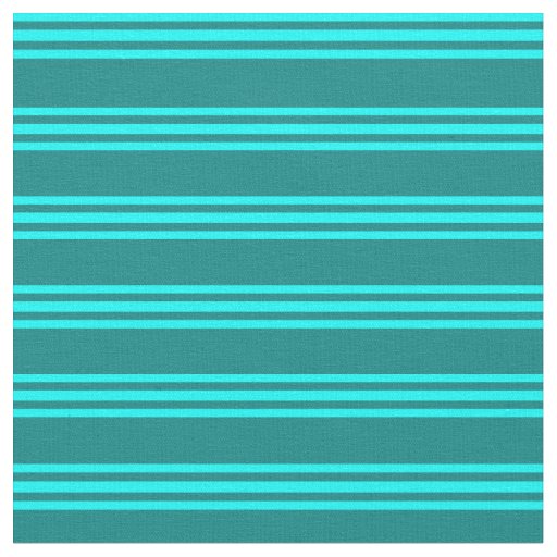 Teal & Aqua Lines Pattern Fabric
