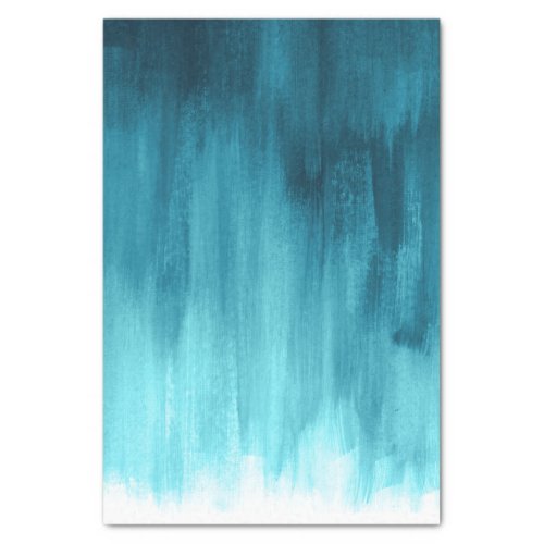 Teal aqua loose brush art tissue paper