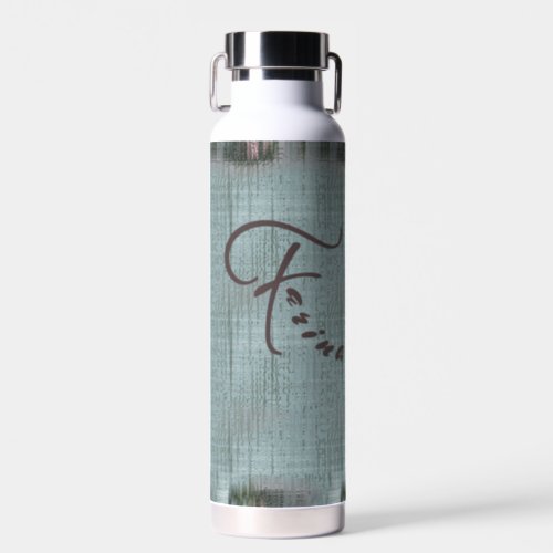 Teal Aqua Mint Pink Blush Earth Tones Woven Canvas Water Bottle