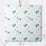 Teal, Aqua Starburst Mid Century Modern Pattern Ceramic Tile<br><div class="desc">This abstract retro design combines mid-century starburst and modern shapes and reflects retro vintage vibes. Perfect for people who love the retro and vintage aesthetic.</div>