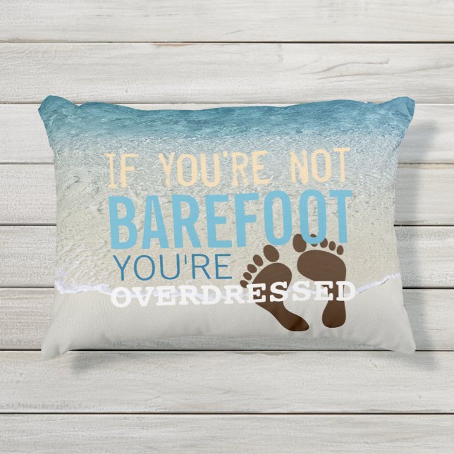 Teal Aqua Turquoise Blue Ocean Surf Waves Outdoor  Pillow (Front)