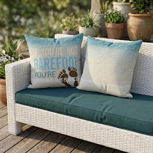 Teal Aqua Turquoise Blue Ocean Surf Waves Outdoor Pillow