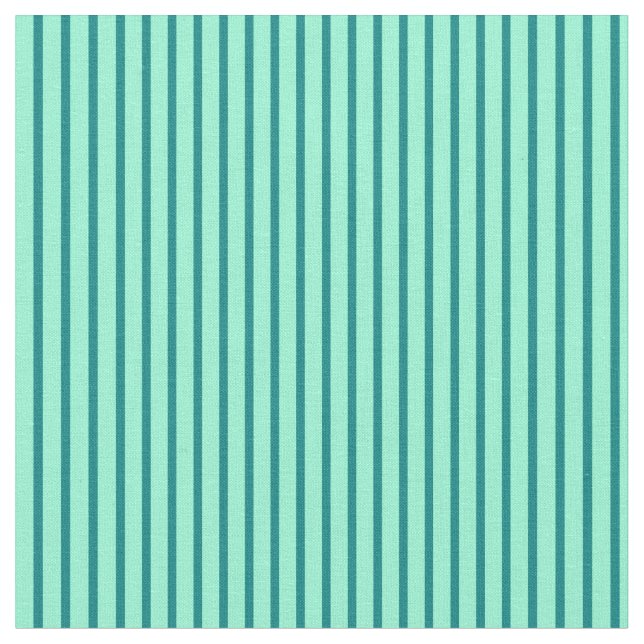 Teal & Aquamarine Colored Stripes Fabric (Close Up)
