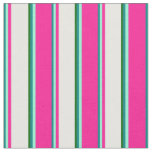 [ Thumbnail: Teal, Aquamarine, Deep Pink, Mint Cream & Green Fabric ]