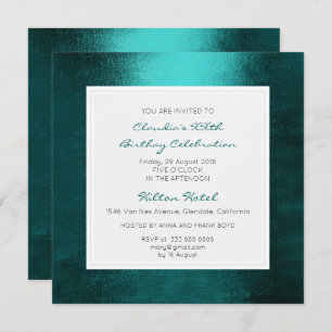 Teal Aquatic Tropical Green Birthday Party Invitation
