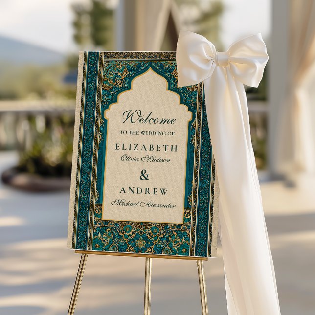 Teal Arch Islamic Wedding Foam Board (Creator Uploaded)