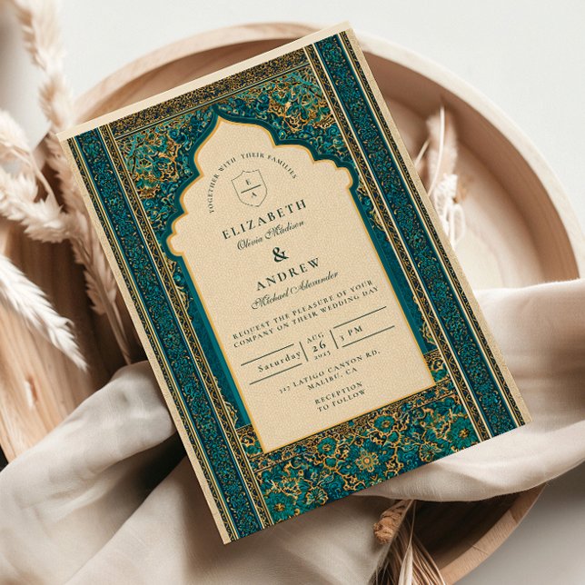 Teal Arch Islamic Wedding Invitation (Creator Uploaded)