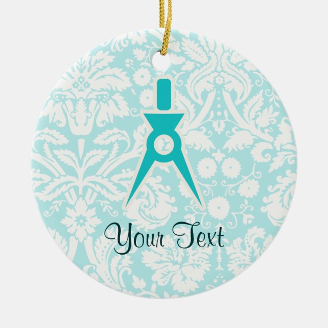 Teal Architect Ceramic Ornament (Front)