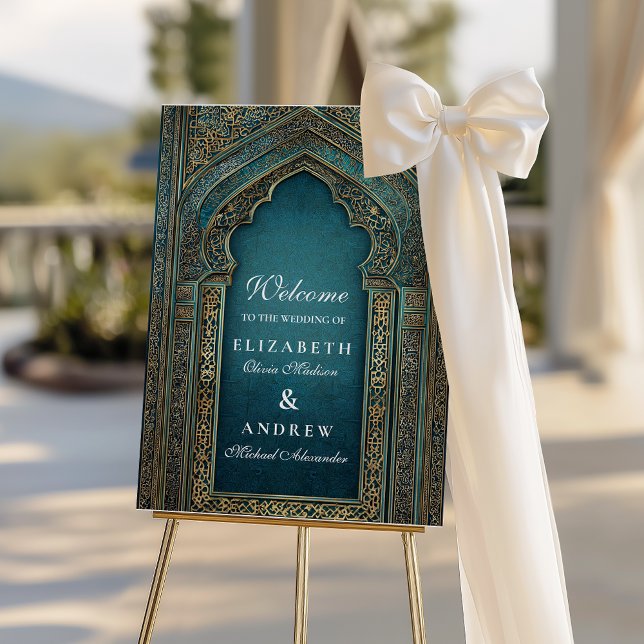 Teal Archway Islamic Wedding Foam Board (Creator Uploaded)