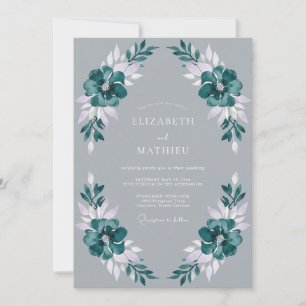 Teal Arctic Winter Wedding Invitation