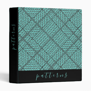 TEAL ARGYLE KNIT 3-Ring Binder II