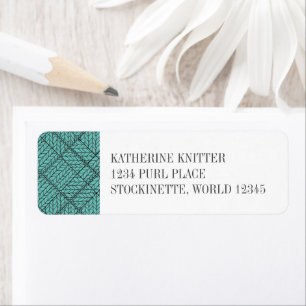 TEAL ARGYLE KNIT Return Address Labels