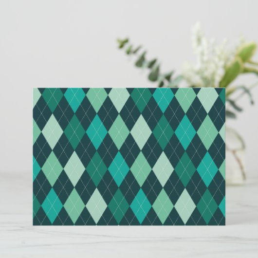 Teal argyle pattern (Standing Front)