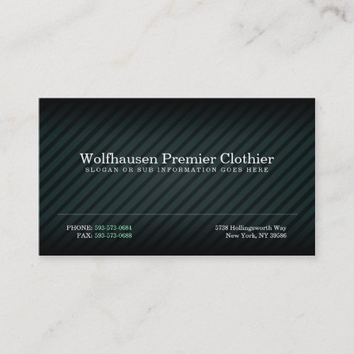 Teal Armani Suit Business Cards