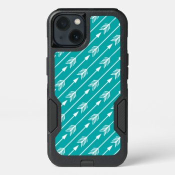 Teal Arrows Pattern Iphone 13 Case by heartlockedcases at Zazzle