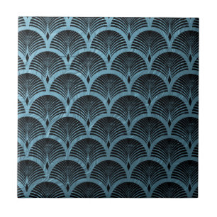 teal art deco fan pattern,teal,art deco,metallic,f ceramic tile