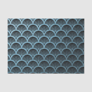 teal art deco fan pattern,teal,art deco,metallic,f tissue paper