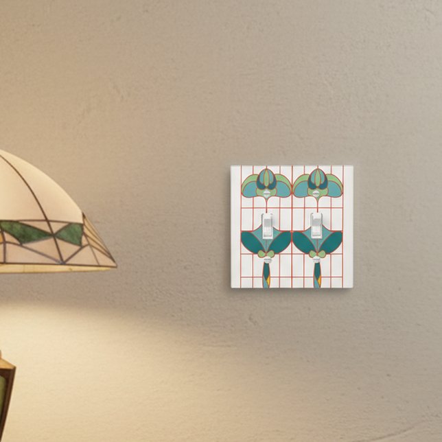 Teal Art Nouveau Light Switch Cover (Creator Uploaded)